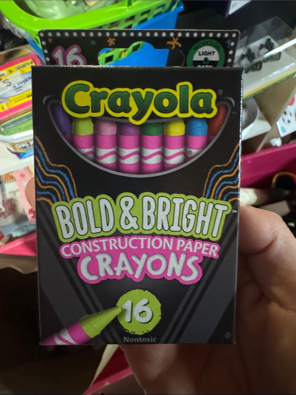 Crayola Bold & Bright Crayons in Pink, Green, Yellow, Blue - Pack of 16